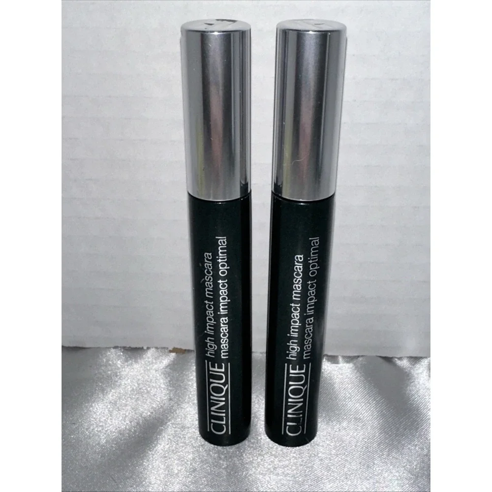 2X CLINIQUE HIGH IMPACT MASCARA .28 OZ 7 ML FULL SIZE‎ 01 BLACK LOT OF 2 SET